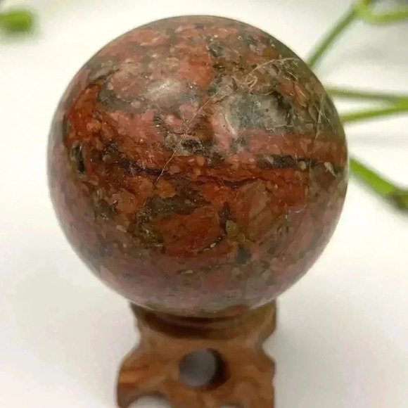 Orthoclase Natural Stone Crystal Quartz Ball 192g Healing Sphere 52mm - Picture 2 of 11